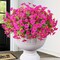 12 Bundles Look Real Artificial Flowers for Outdoors, Realistic Fake Outdoor Flowers, UV Resistant Silk Petunia Flowers for Outside Faux Flowers Plants for Outdoor Porch, Fuchsia
